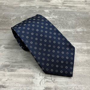 Corneliani Navy w/ Grey & White Check Silk Tie